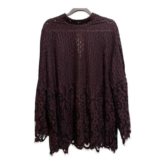 Lane‎ Bryant Floral Lace Top With Bell Sleeves | Size 22 - Picture 1 of 5